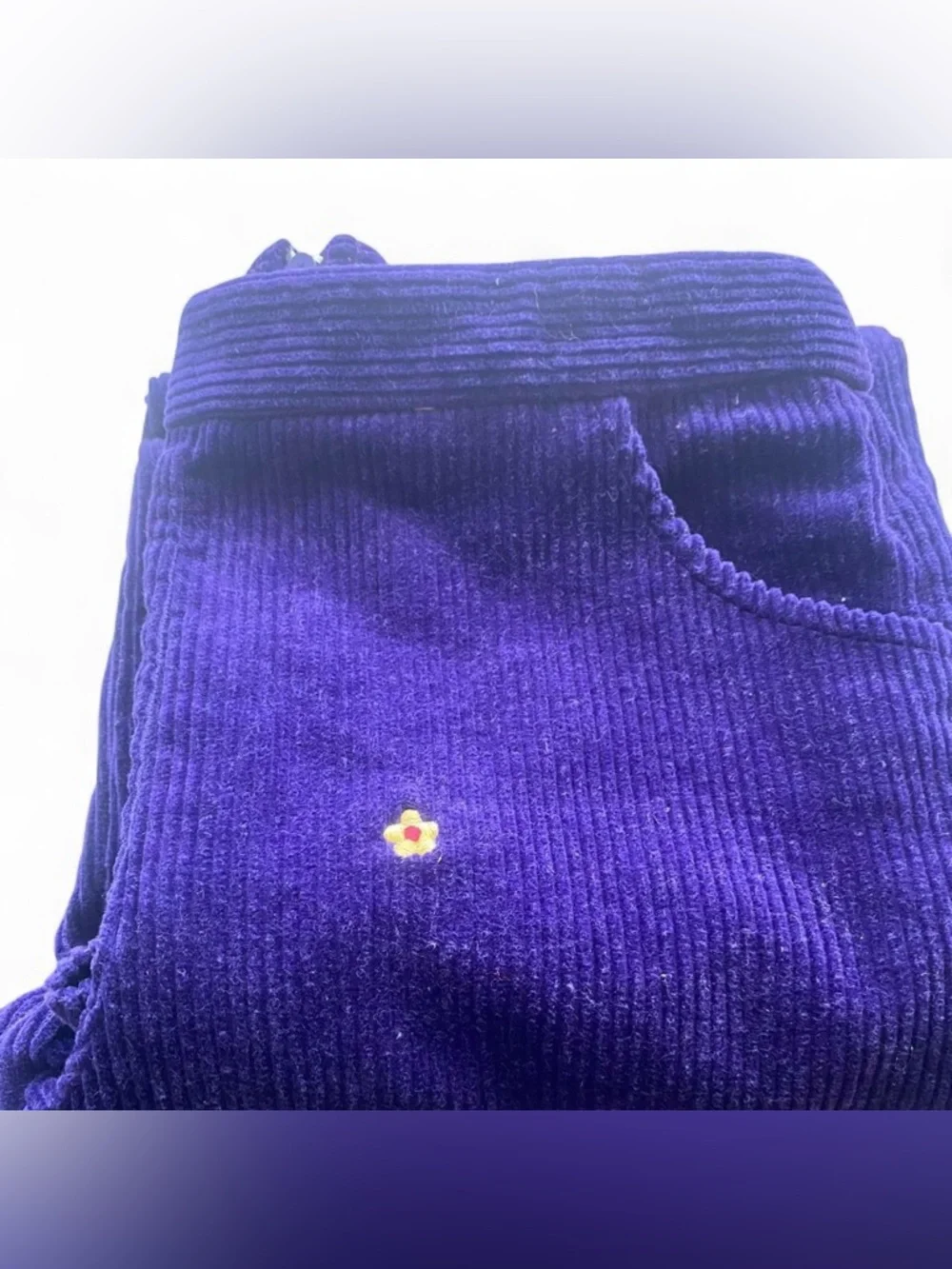 Florence Eiseman Purple Corduroy Flower Pants Size 6X Vintage, Boho, Preppy